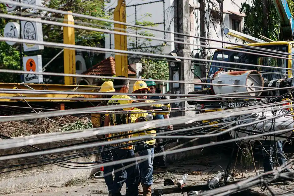 Utility crew working on underground service installation in Apex NC